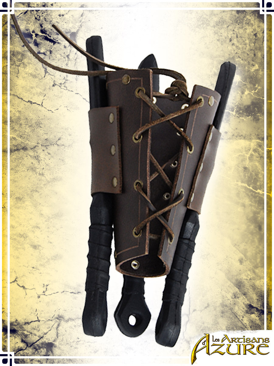 Kunai Bracer Leather Bracers Les Artisans d'Azure XL|2XL|3XL Brown 