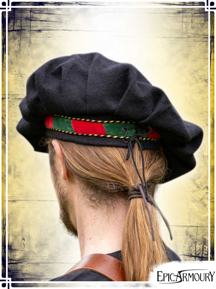 Minstrel Hat Coifs & Hats Epic Armoury Large Black|Green|Red 