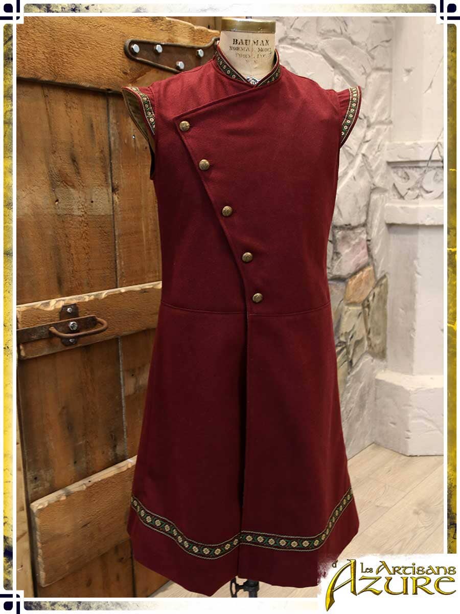 Unique Striking Red Sleeveless Coat Unique Sets Les Artisans d'Azure 