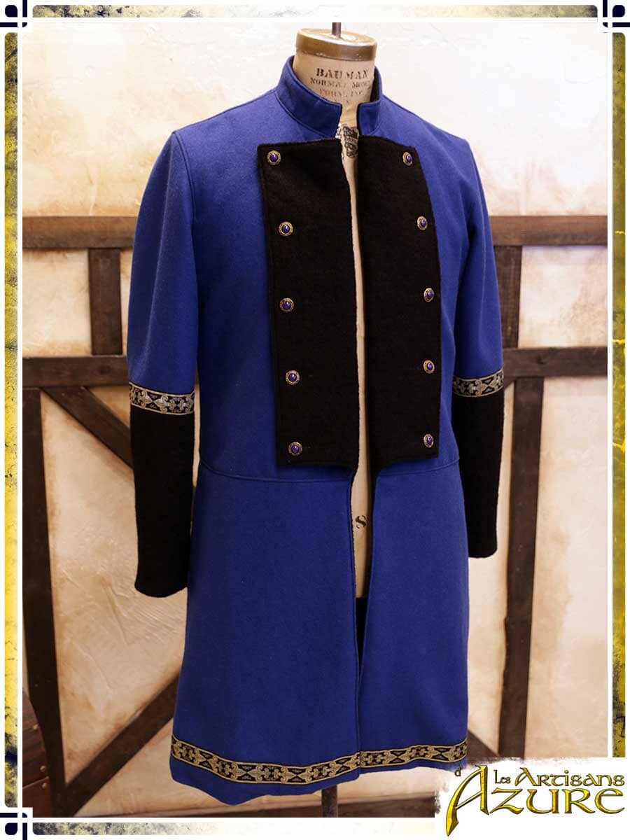 Unique Majestic Blue Wool Coat Unique Sets Les Artisans d'Azure 