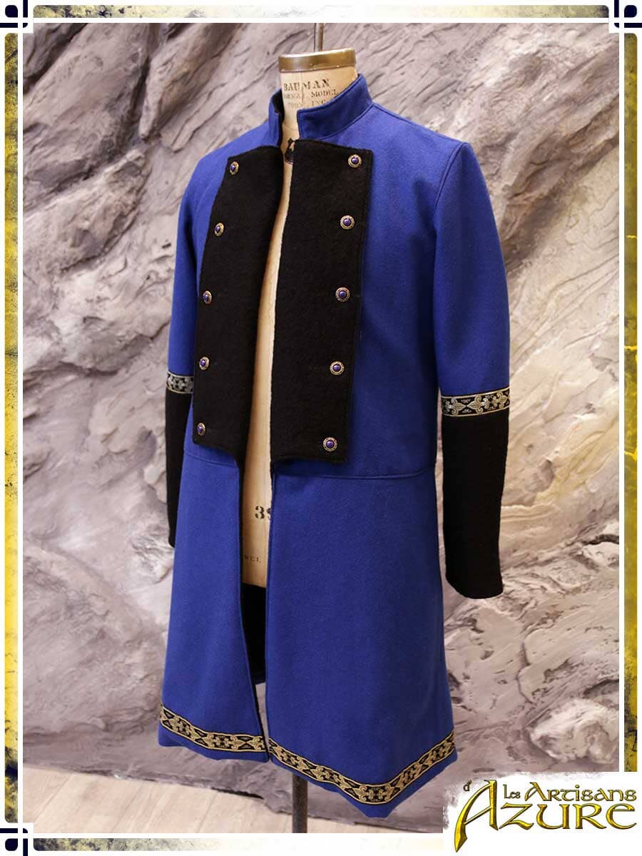 Unique Majestic Blue Wool Coat Unique Sets Les Artisans d'Azure 