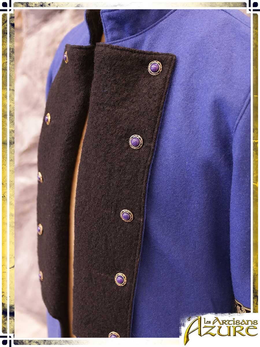 Unique Majestic Blue Wool Coat Unique Sets Les Artisans d'Azure 