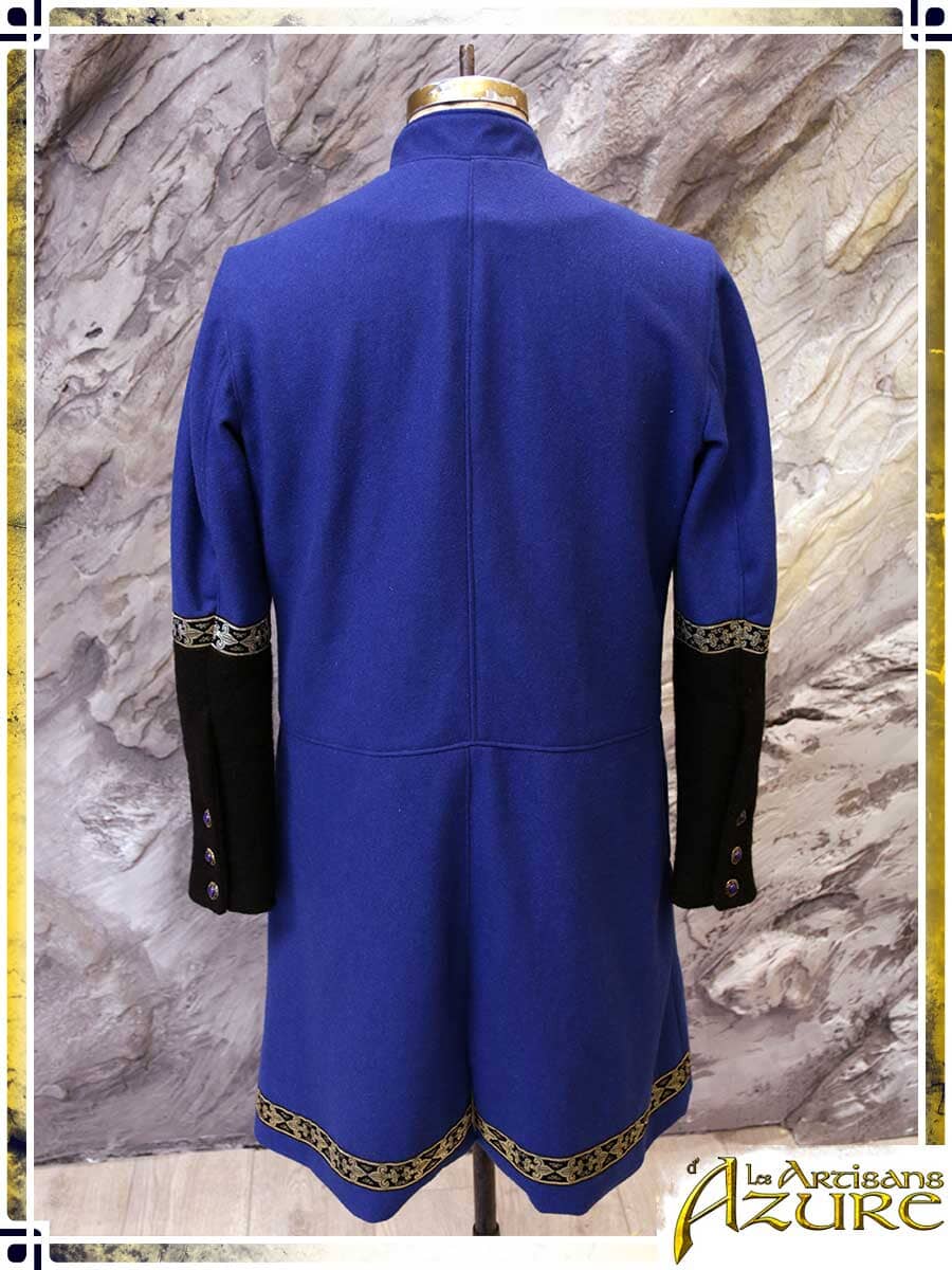 Unique Majestic Blue Wool Coat Unique Sets Les Artisans d'Azure 