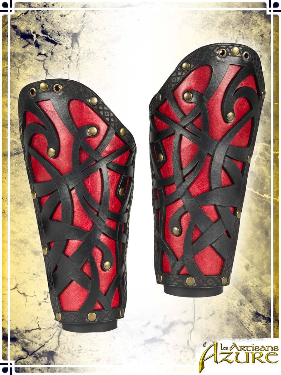 Lord's Bracers Leather Bracers Les Artisans d'Azure Medium|Large Black|Red 