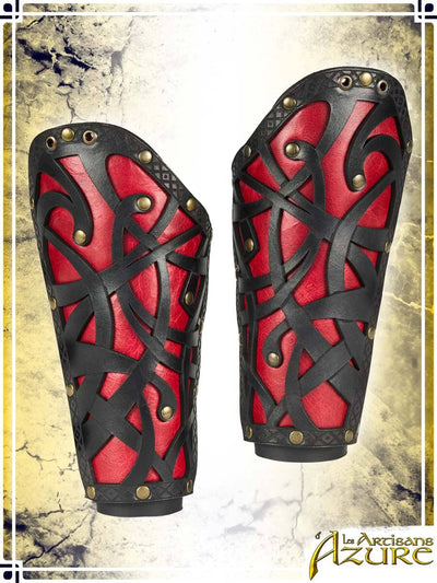 Lord's Bracers Leather Bracers Les Artisans d'Azure Medium|Large Black|Red 