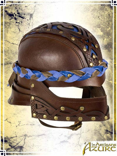 Lord's Helmet Leather Helmets Les Artisans d'Azure Medium Brown|Blue 