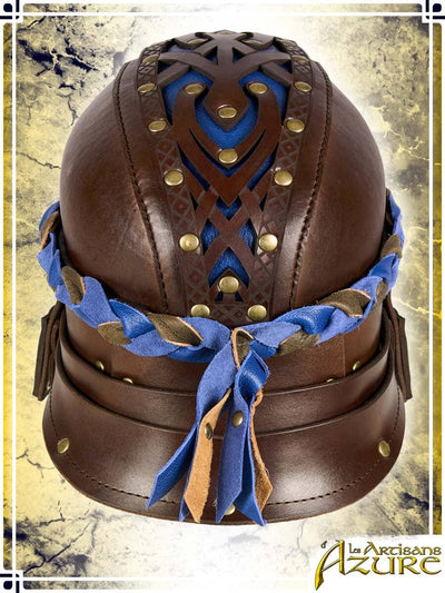 Lord's Helmet Leather Helmets Les Artisans d'Azure XLarge Brown|Blue 