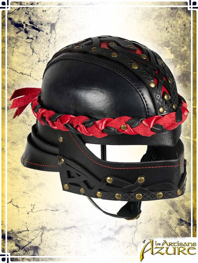 Lord's Helmet Leather Helmets Les Artisans d'Azure Medium Black|Red 