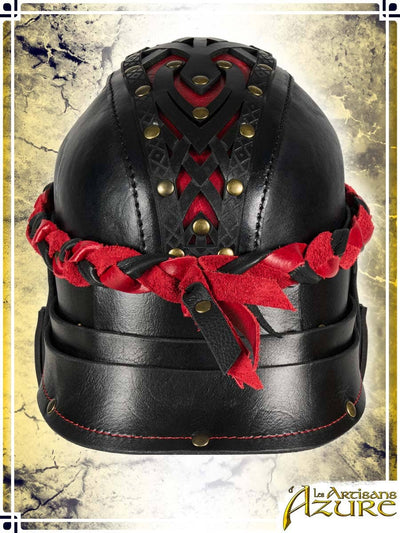 Lord's Helmet Leather Helmets Les Artisans d'Azure XLarge Black|Red 