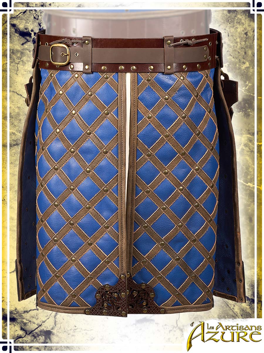 Lord's Skirt with Tassets Combat Belts Les Artisans d'Azure XLarge Brown|Blue 