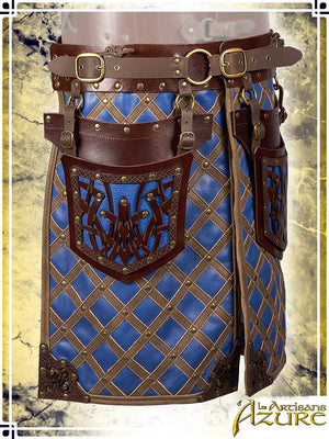 Lord's Skirt with Tassets Combat Belts Les Artisans d'Azure Medium Brown|Blue 