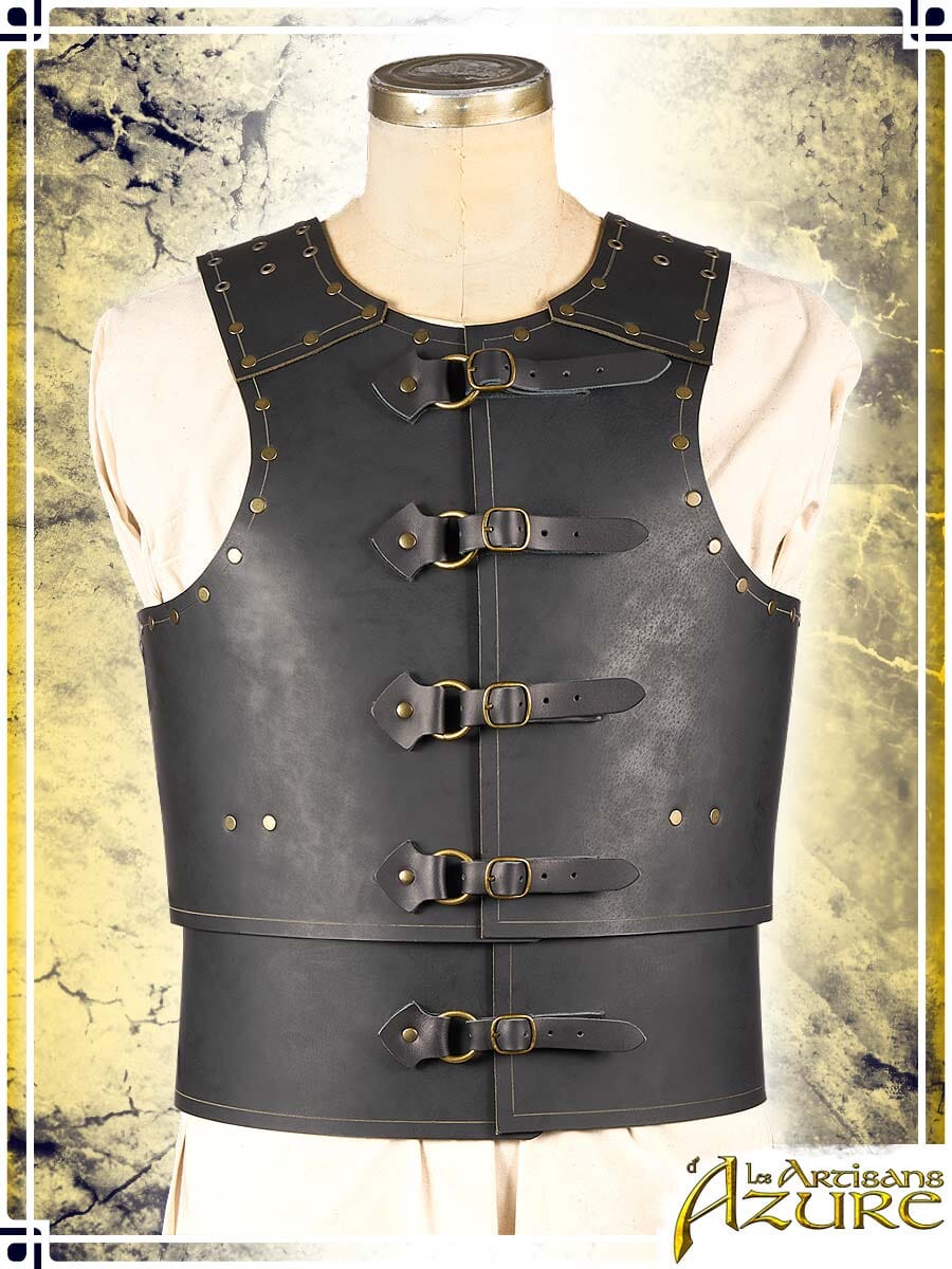 Warrior Vest Leather Armors Les Artisans d'Azure Medium Black 