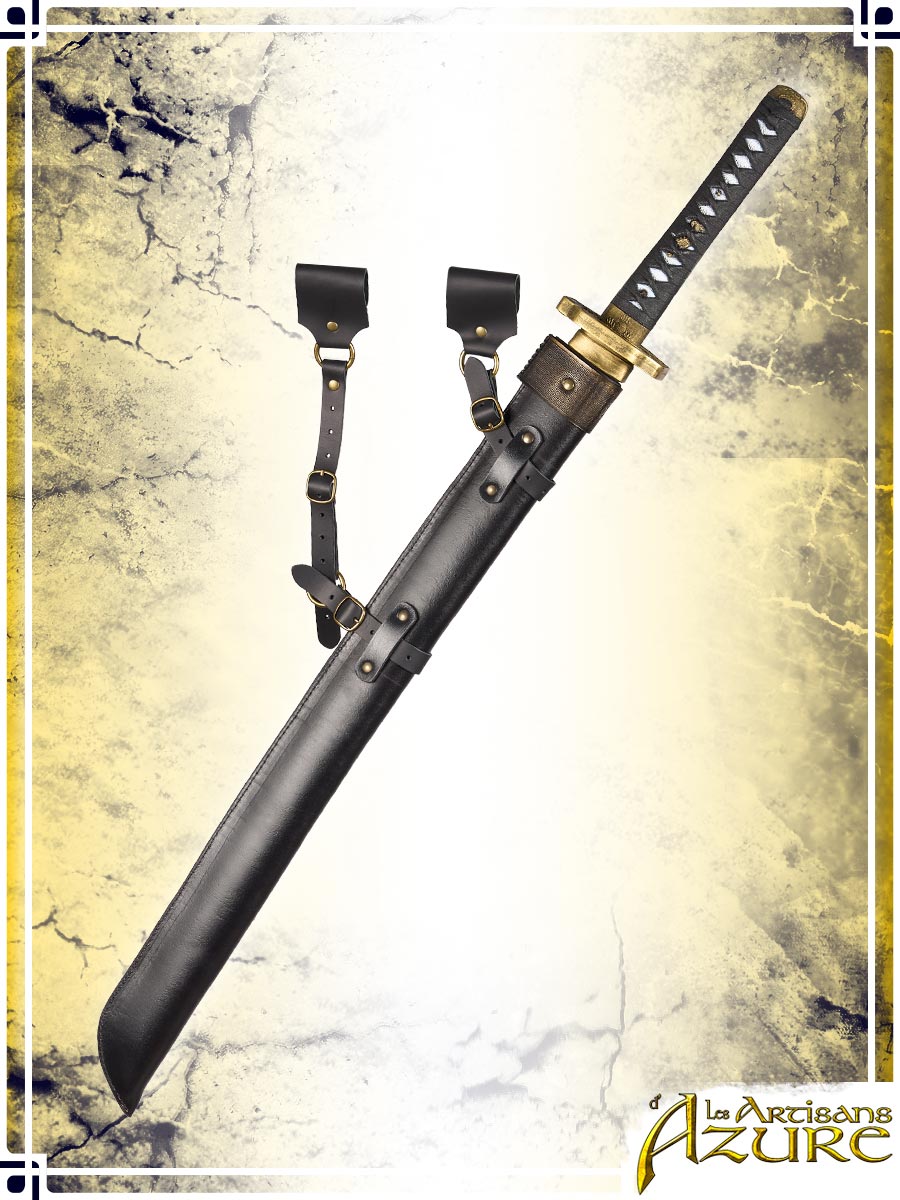 Katana/Wakizashi Scabbard Deluxe Scabbards Les Artisans d'Azure Black For Wakizashi 
