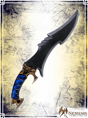 Ritual Knife Daggers Nemesis Workshops - Athena Blue Notched Finish 