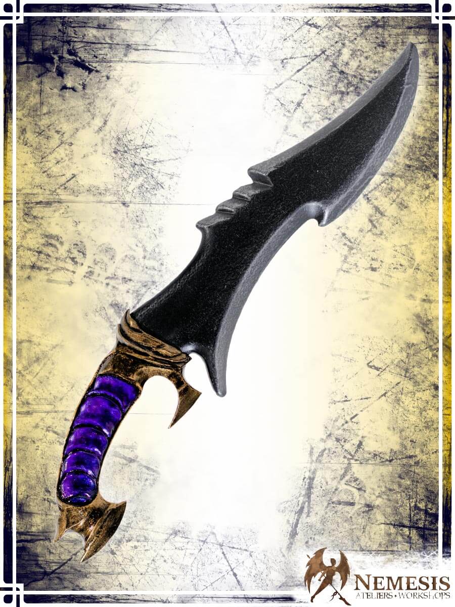 Ritual Knife Daggers Nemesis Workshops - Athena Purple Notched Finish 