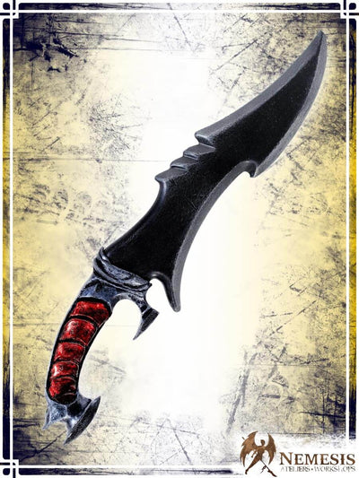 Ritual Knife Daggers Nemesis Workshops - Athena Red Notched Finish 