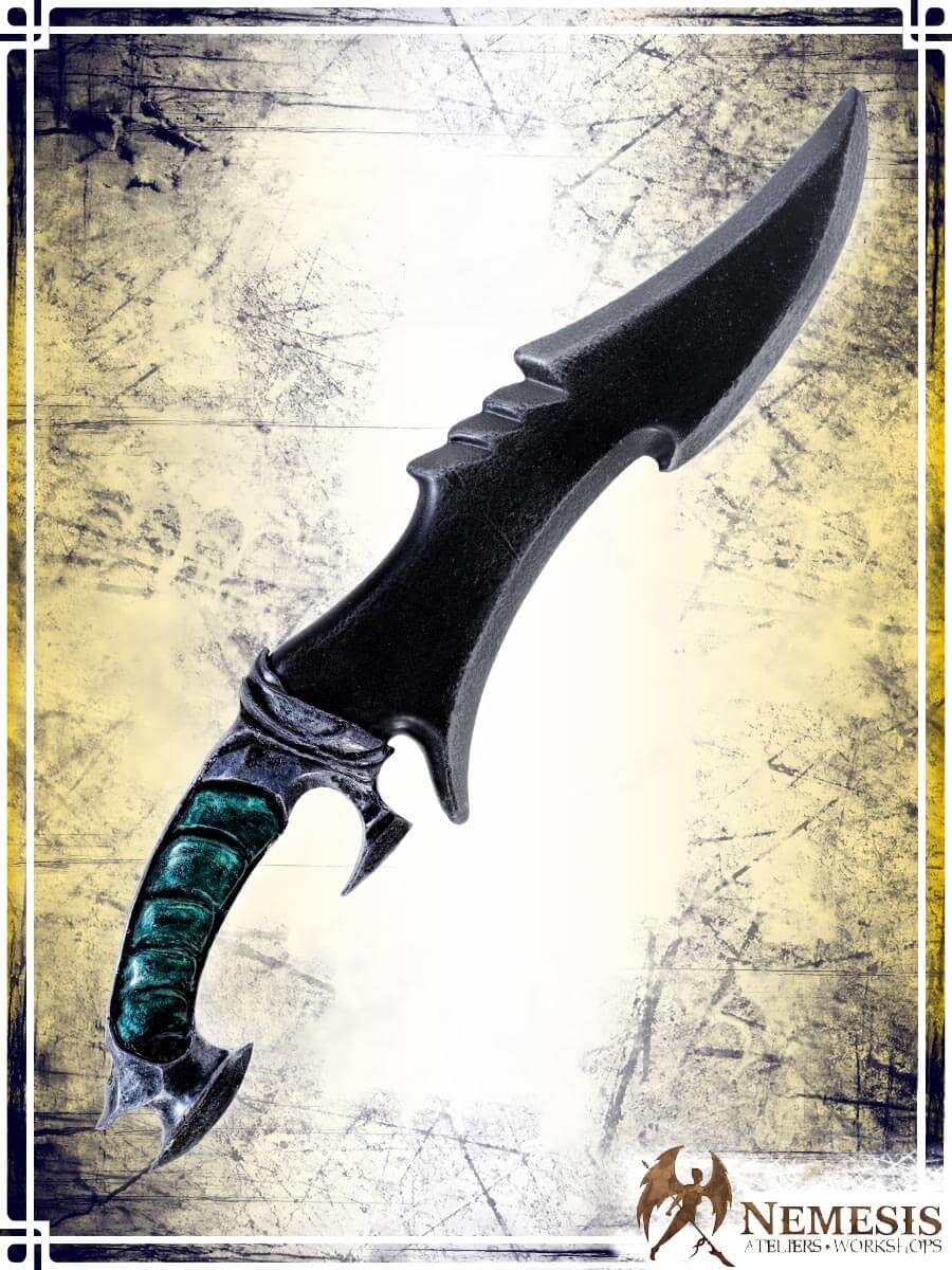 Ritual Knife Daggers Nemesis Workshops - Athena Green Notched Finish 