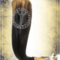 Drinking Horn - Algiz Rune Cutlery & Tankards Lord of Battles 