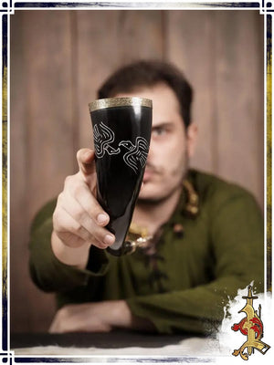 Drinking Horn - Twin Ravens Cutlery & Tankards Lord of Battles 