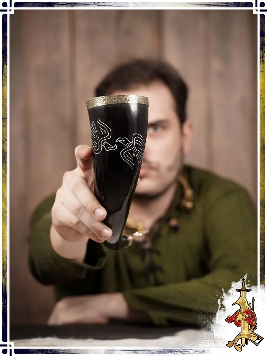 Drinking Horn - Twin Ravens Cutlery & Tankards Lord of Battles 