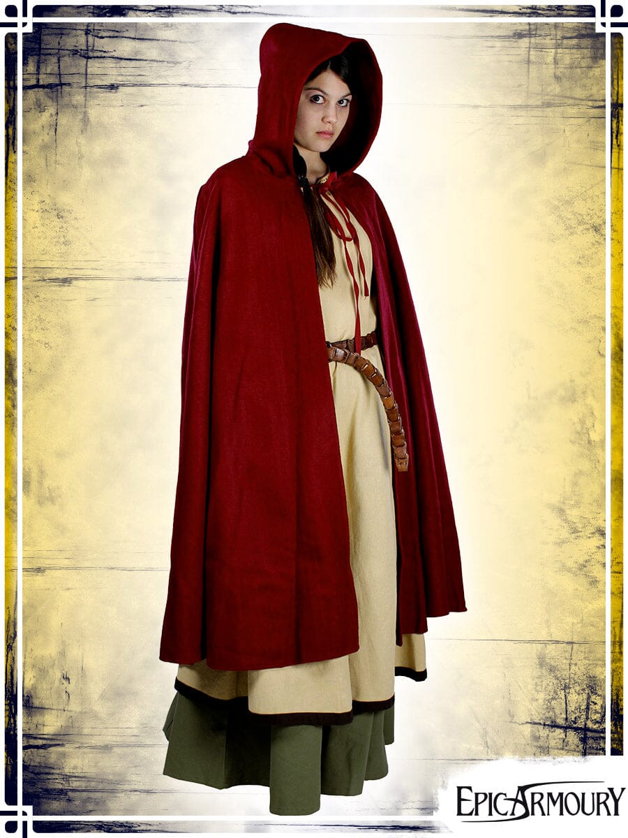 Wool Cape Capes Epic Armoury Small|Medium Red 