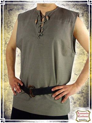 Sleeveless Shirt Louis Shirts Leonardo Carbone Small Hemp 