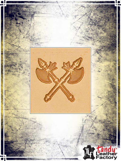 Craftool 3-D Stamp - Crossed Axes Stamping Tandy Leather 