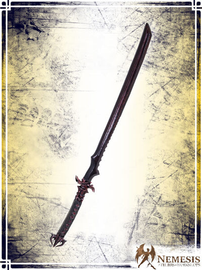 Dark Blood Katana Swords (Web) Ateliers Nemesis - Artisan Red Bastard Engraved