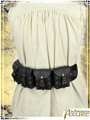 Multi-pouches Belt Belts Les Artisans d'Azure XLarge|2XLarge Black 