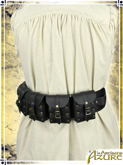 Multi-pouches Belt Belts Les Artisans d'Azure XLarge|2XLarge Black 