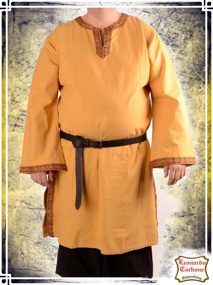 Tunic Long Sleeves with Trims Halvor Tunics Leonardo Carbone Large Yellow 