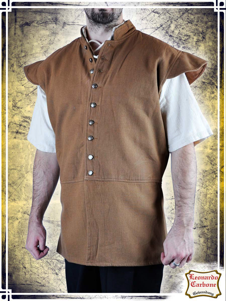 Vest with Shoulders Vests Leonardo Carbone Medium Tobacco 