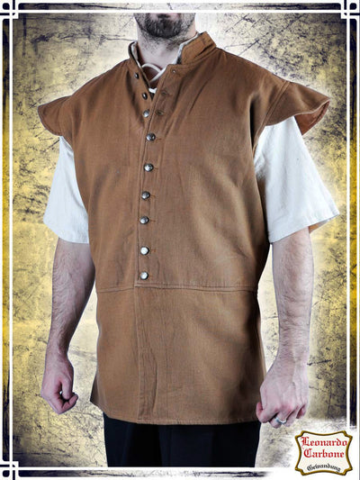 Vest with Shoulders Vests Leonardo Carbone Large Tobacco 