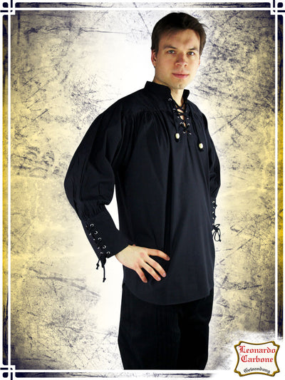 Claude Medieval Shirt Shirts Leonardo Carbone Medium Black 