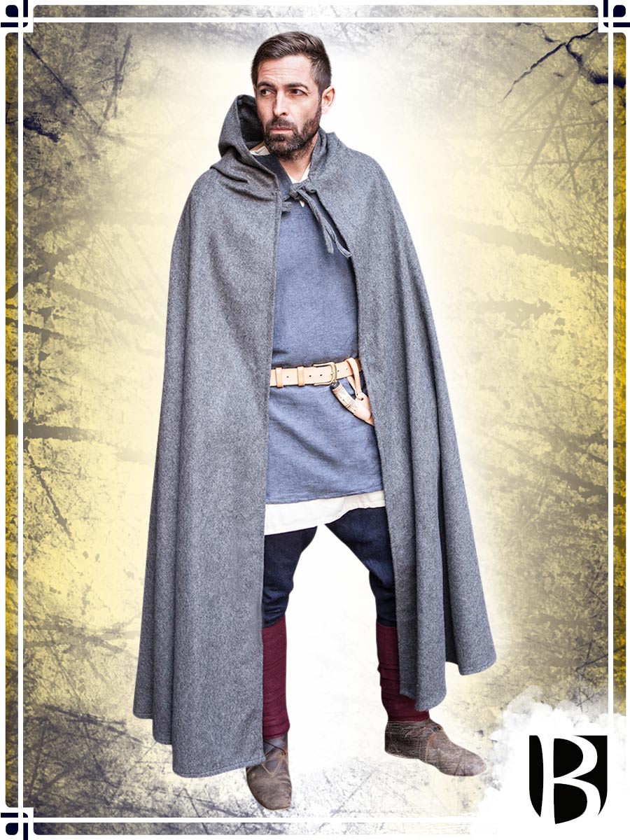 Hooded Wool Cloak Hibernus Capes Burgschneider Grey Large 