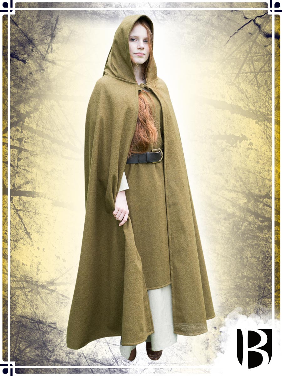 Hooded Wool Cloak Hibernus Capes Burgschneider Green Medium 