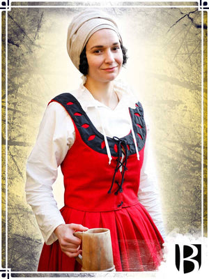 Landsknecht Bodice Flora Surcots & Vests Burgschneider Red|Black Small 