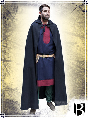 Hooded Wool Cloak Hibernus Capes Burgschneider Black Medium 