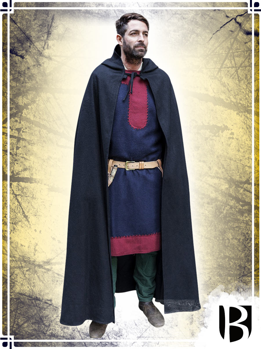 Hooded Wool Cloak Hibernus Capes Burgschneider Black Medium 