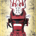 Samurai Helm Leather Helmets Les Artisans d'Azure Red|Black 