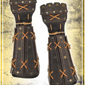 Samurai Bracers Leather Bracers Les Artisans d'Azure Brown 