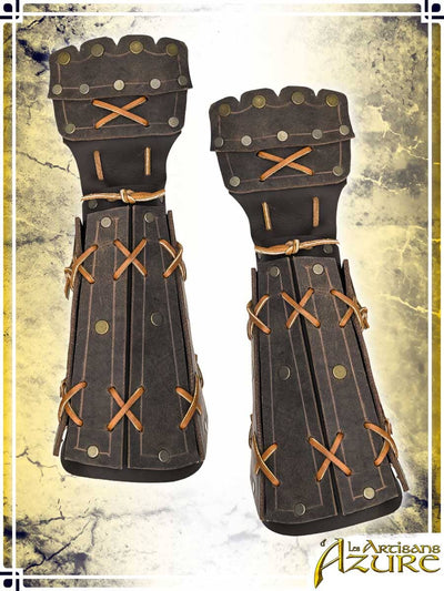 Samurai Bracers Leather Bracers Les Artisans d'Azure Brown 