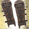 Samurai Greaves Leather Greaves Les Artisans d'Azure Brown 