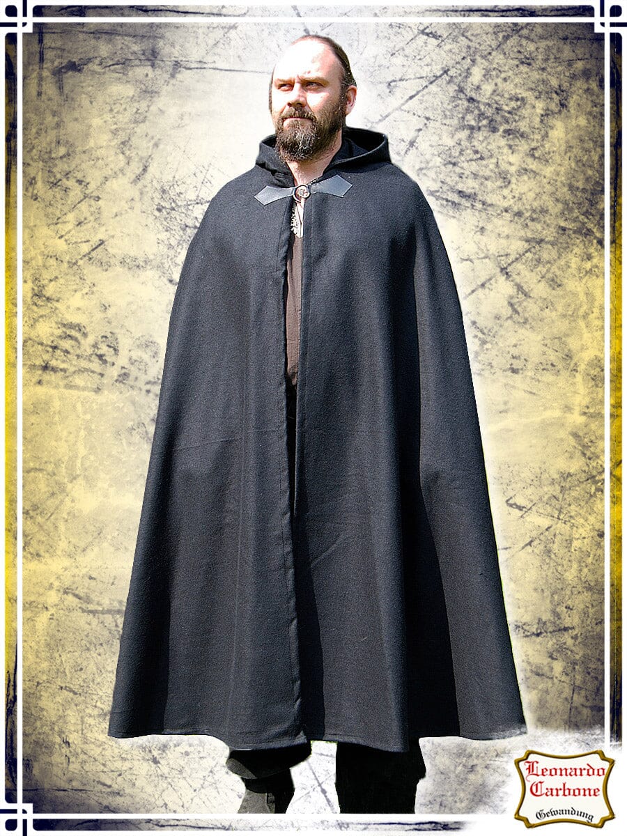 Wool Cloak Tjark Capes Leonardo Carbone Black 