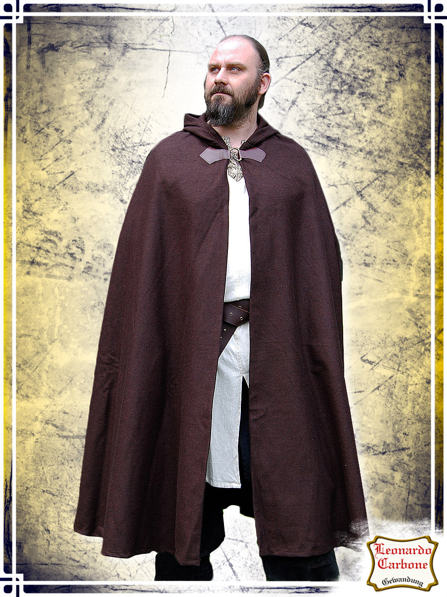 Wool Cloak Tjark Capes Leonardo Carbone Brown Regular 