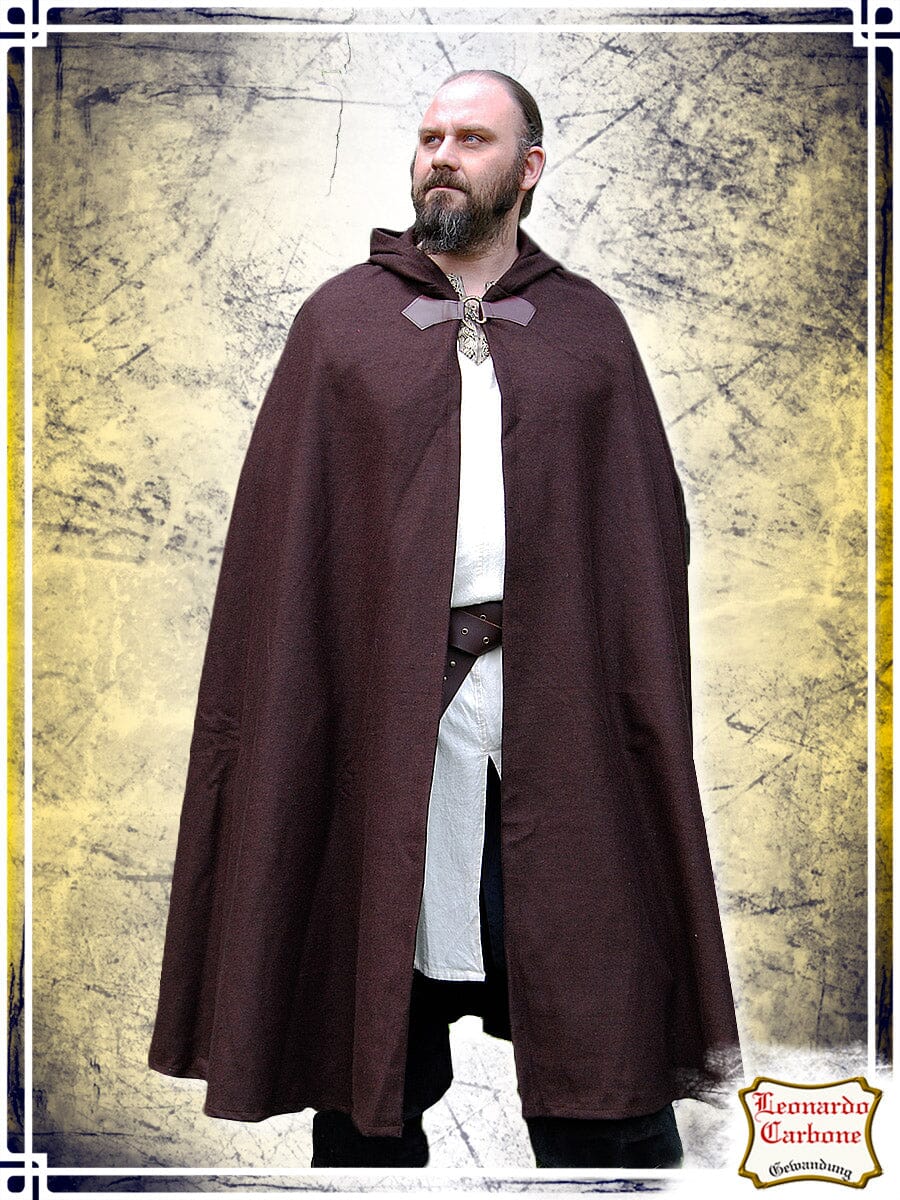 Wool Cloak Tjark Capes Leonardo Carbone Brown Regular 