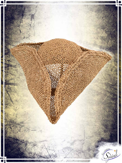 Tricorn - Straw ramie Coifs & Hats Créations Sydéral Medium Without feather 