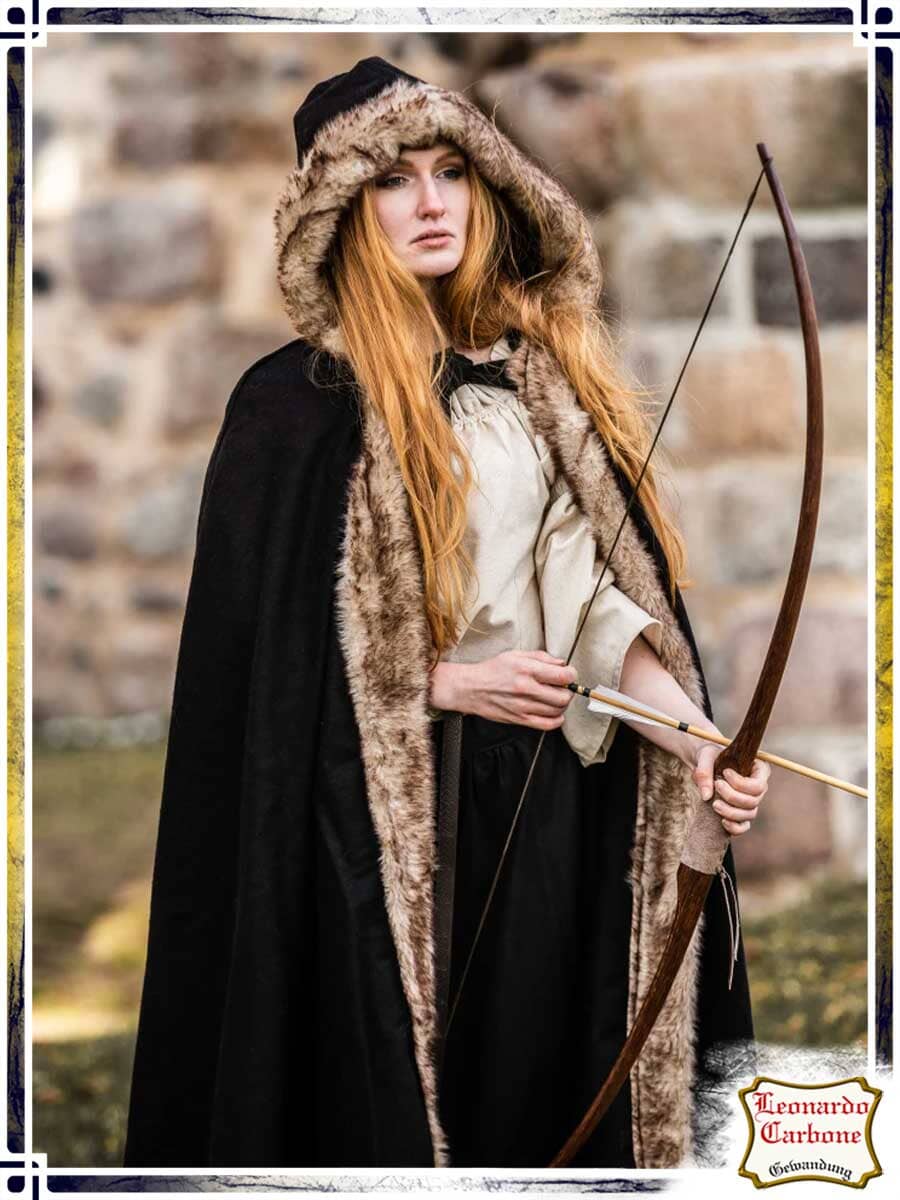 Fjell Cape with Fake Fur - Black Capes Leonardo Carbone 