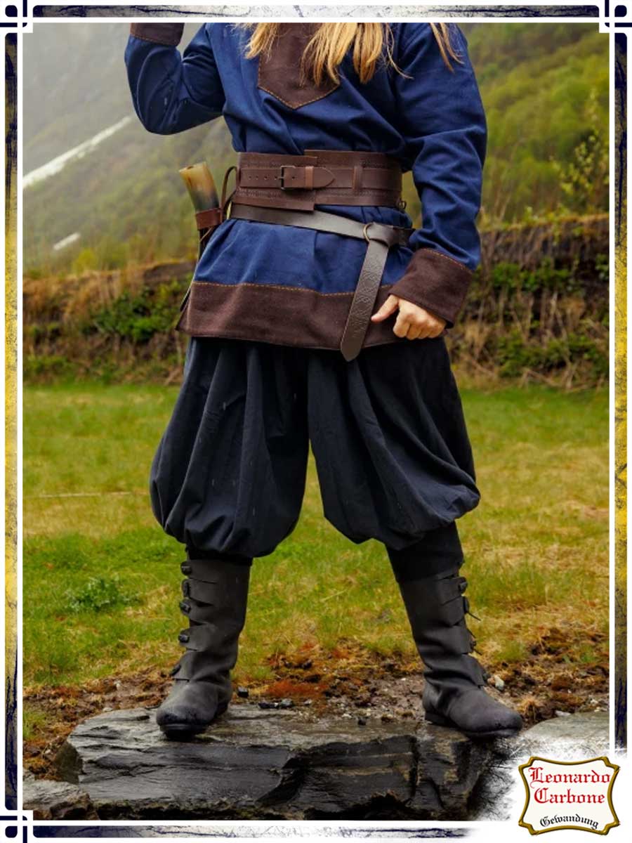 Vikinglaarzen van zwart nubuckleer Vikinglaarzen van zwart nubuckleer