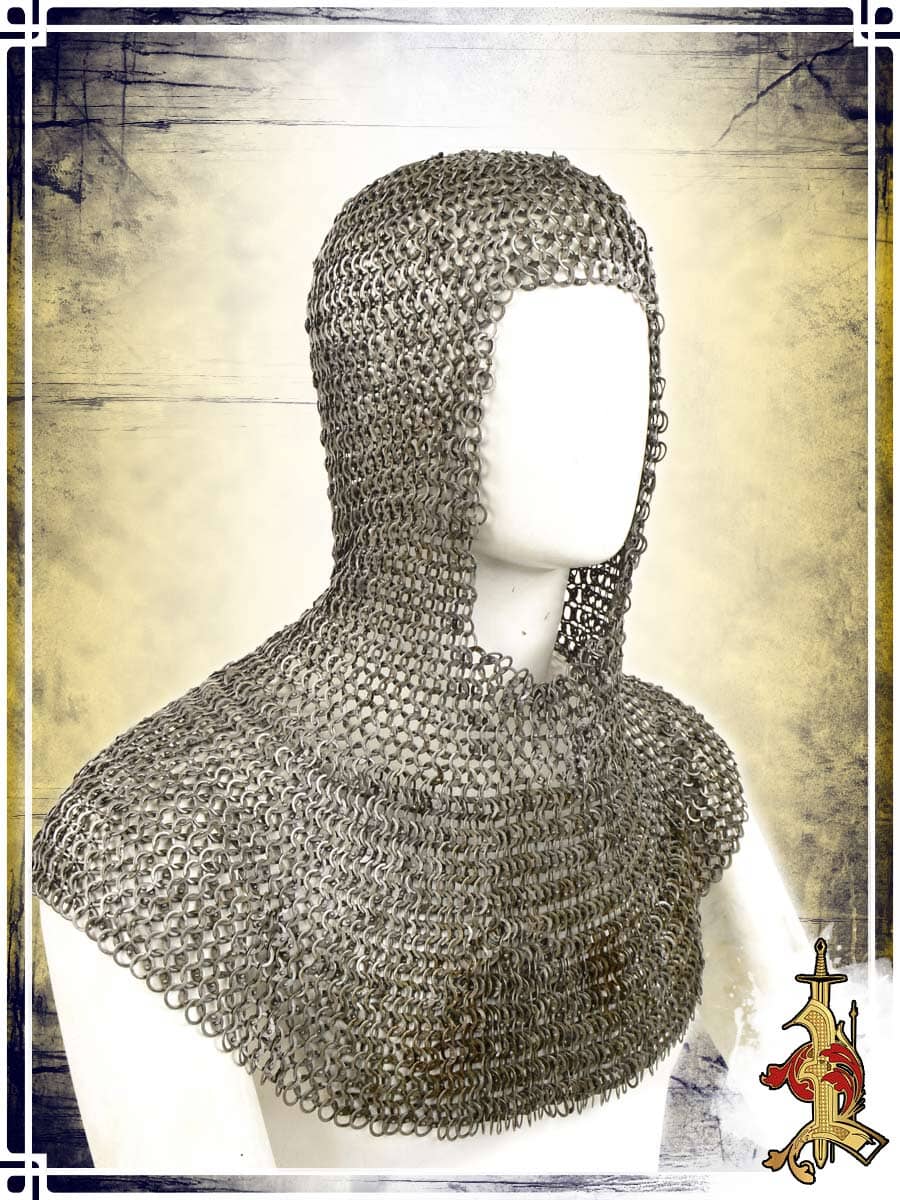 Riveted Chainmail Coif – Steel 9mm 17ga Chainmail Coifs Lord of Battles 